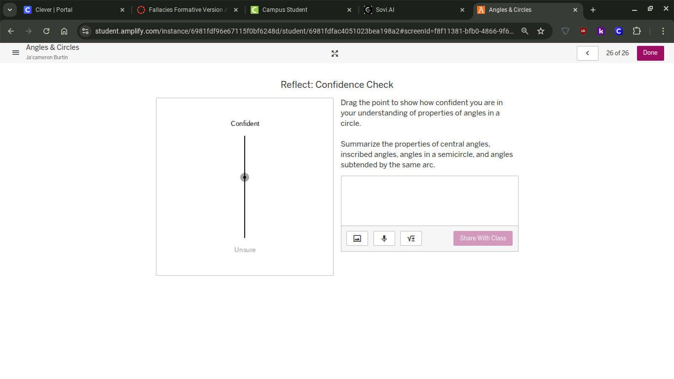 reflect: confidence check drag the point to show how confident you are …