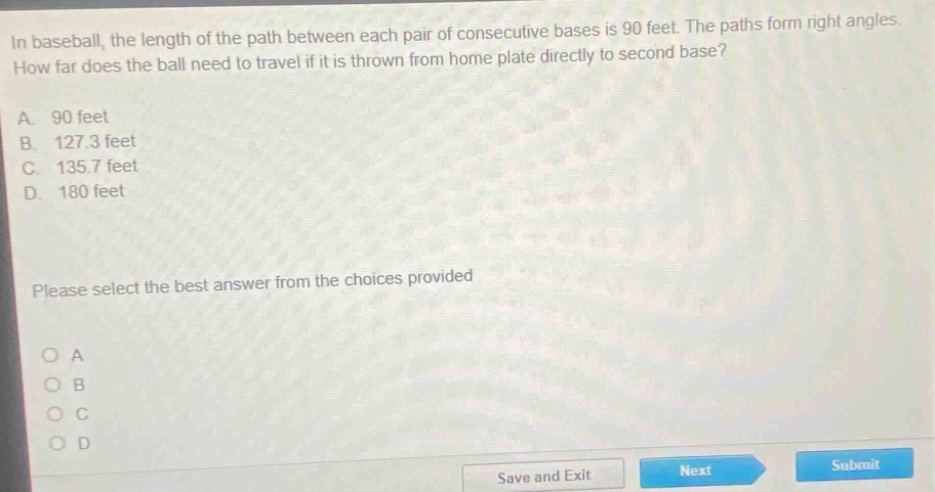 in baseball, the length of the path between each pair of consecutive ba…