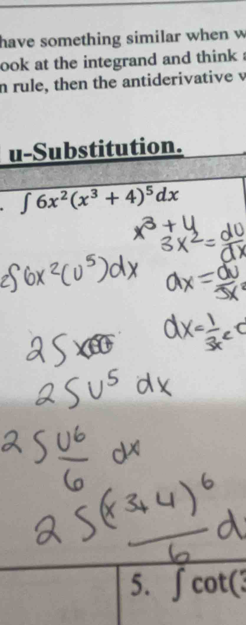 have something similar when wook at the integrand and think n rule, the…