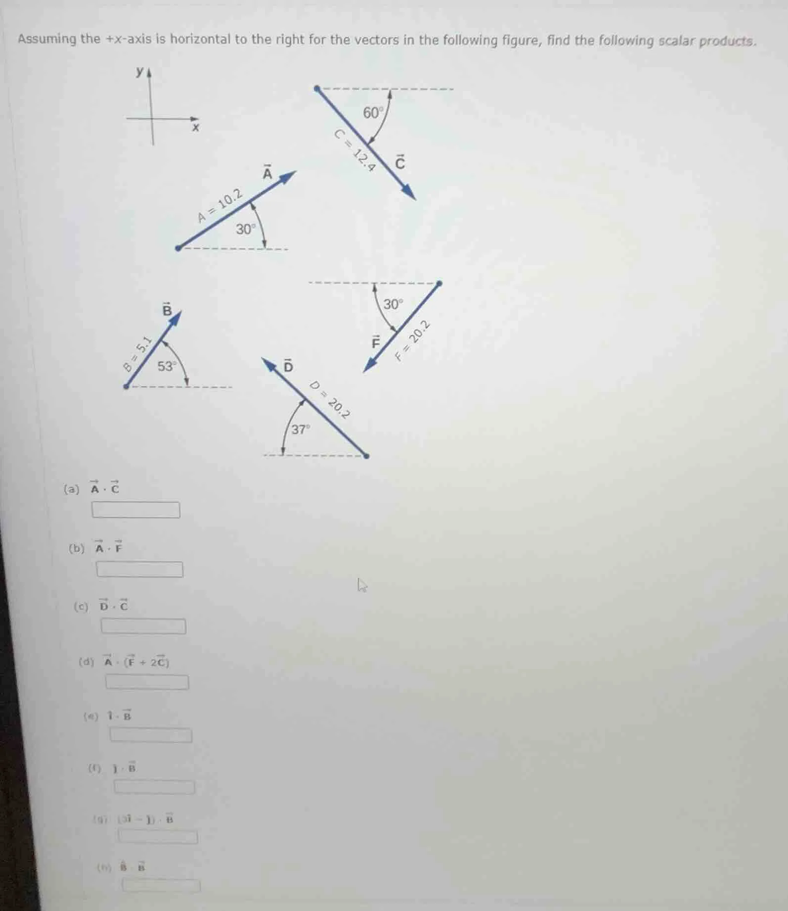 assuming the +x-axis is horizontal to the right for the vectors in the …