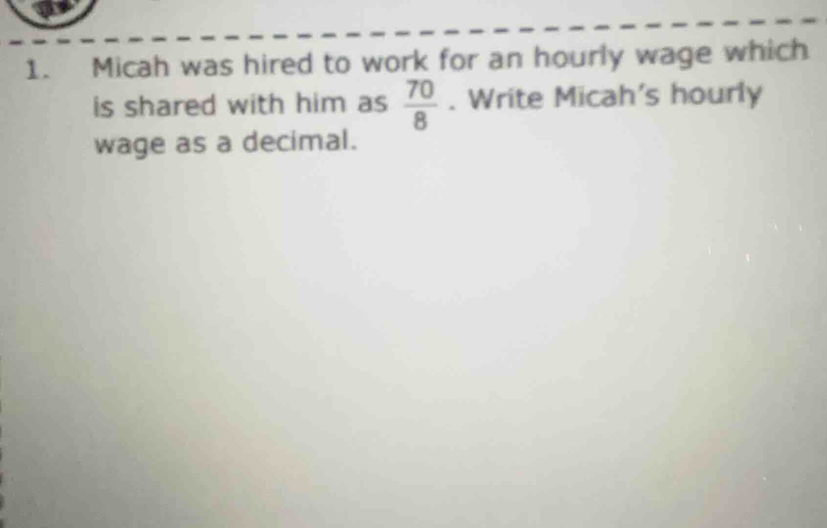 1. micah was hired to work for an hourly wage which is shared with him …