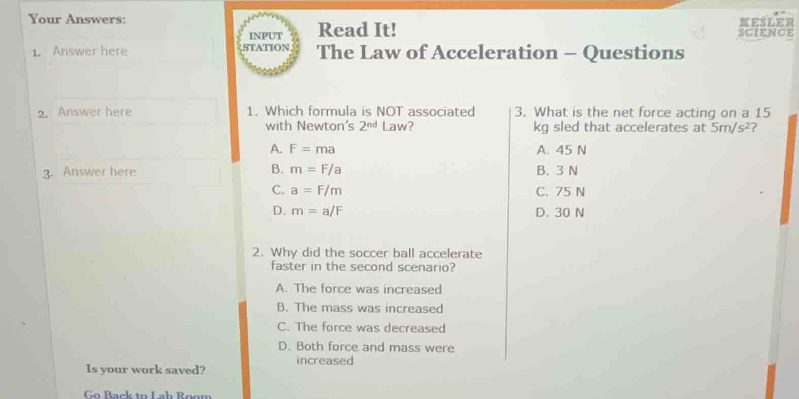 read it! the law of acceleration – questions 1. which formula is not as…