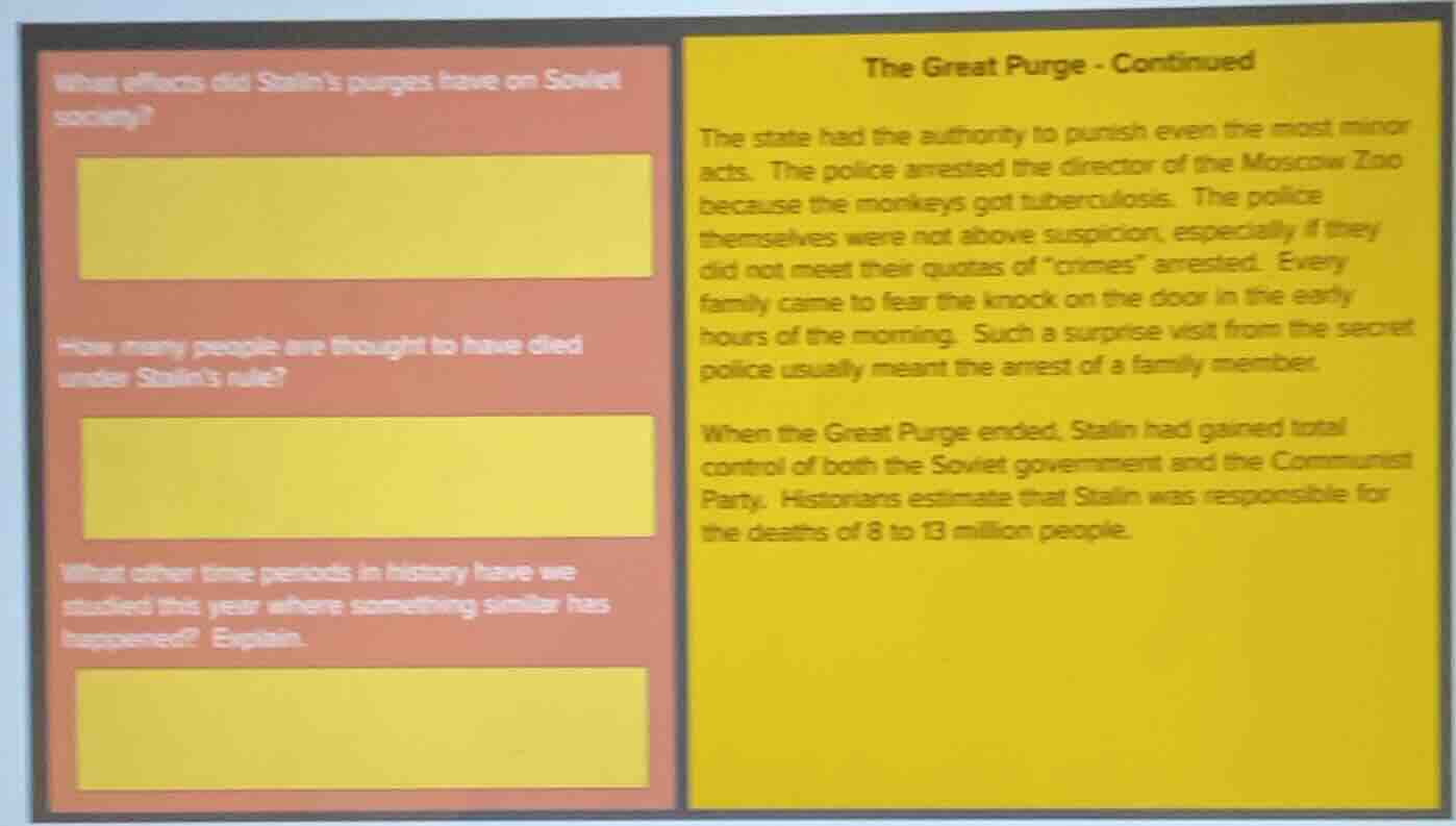 what effects did stalin’s purges have on soviet society? how many peopl…