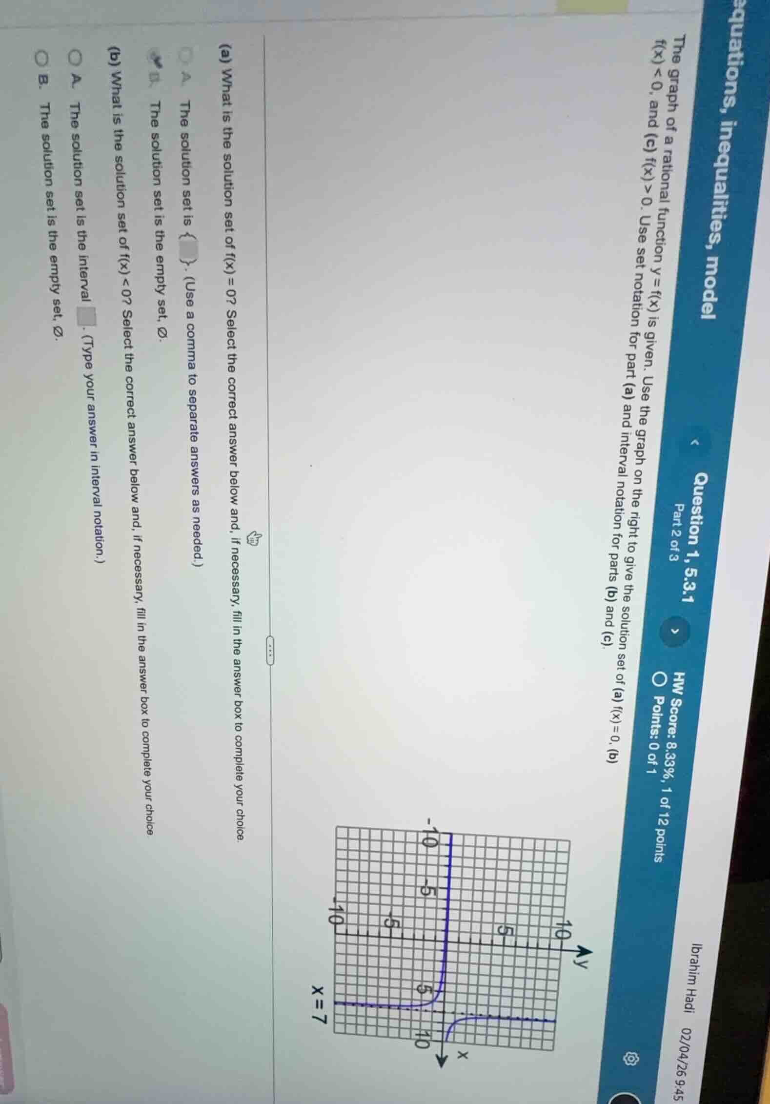 equations, inequalities, model question 1, 5.3.1 part 2 of 3 hw score: …