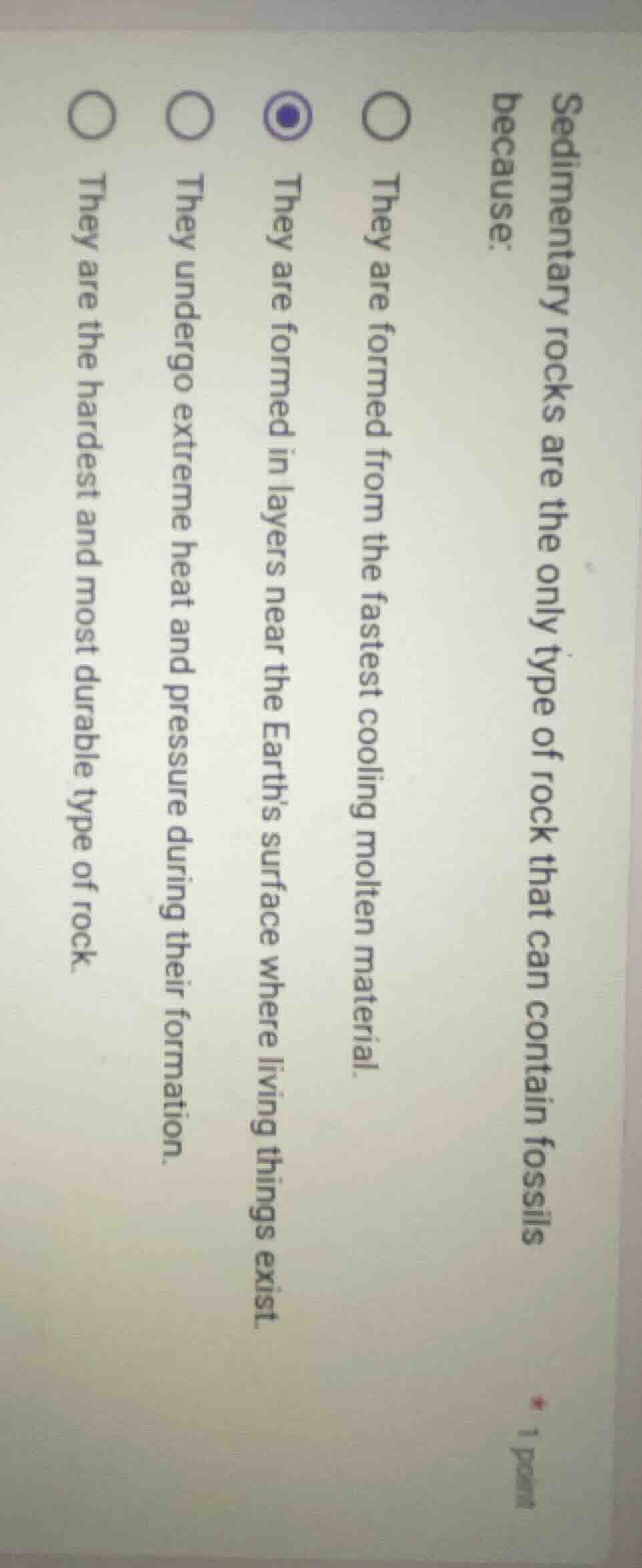 sedimentary rocks are the only type of rock that can contain fossils be…