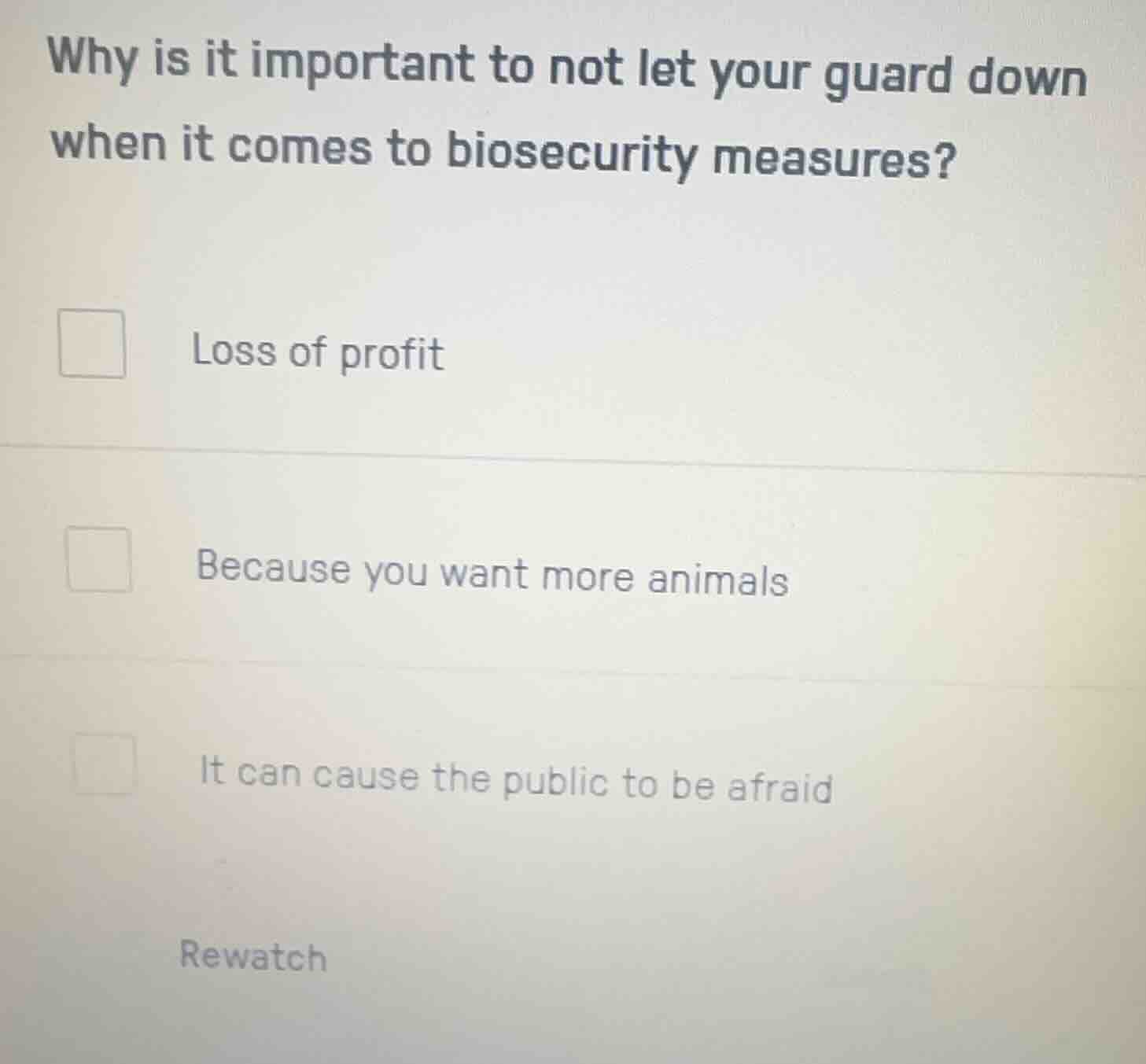 why is it important to not let your guard down when it comes to biosecu…