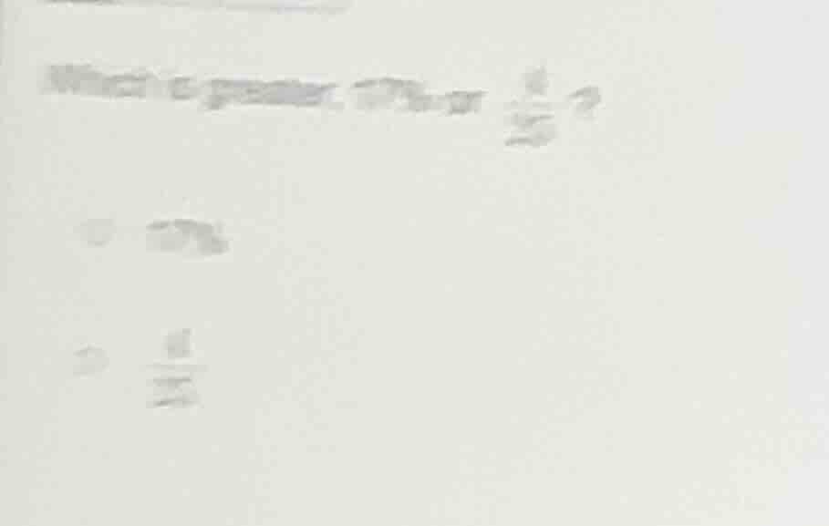 which is greater, 17% or \\(\\frac{4}{25}\\)? \\(\\circ\\) 17% \\(\\cir…
