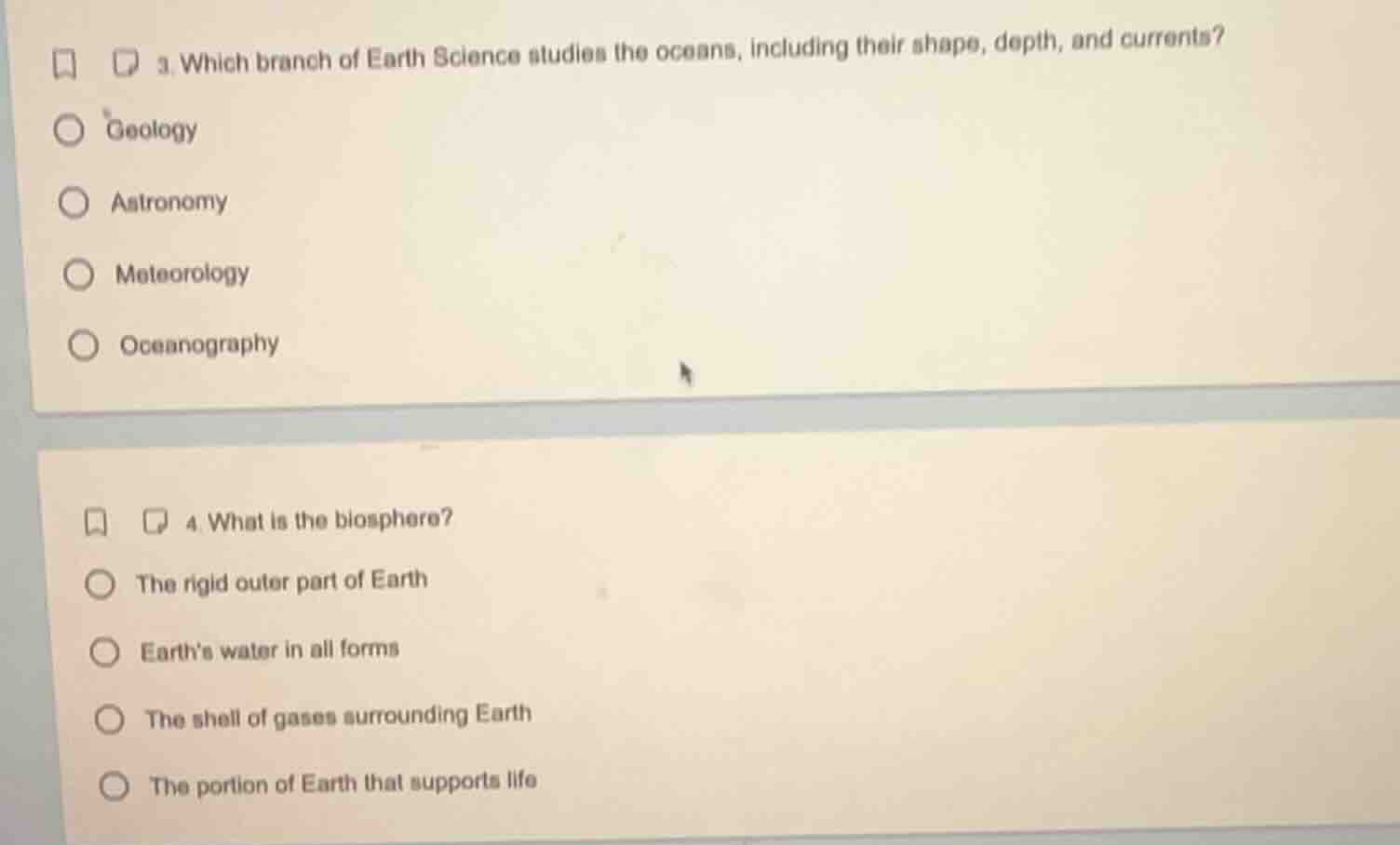 3. which branch of earth science studies the oceans, including their sh…