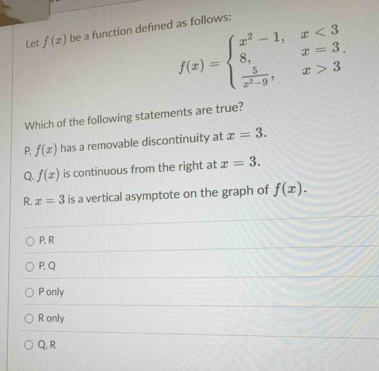 let $f(x)$ be a function defined as follows: $f(x) = \\begin{cases} x^2…