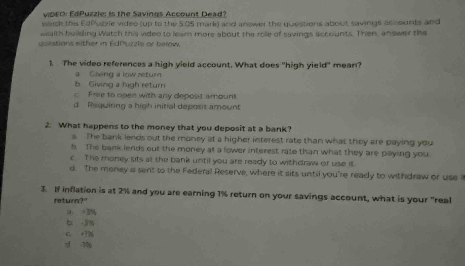 video: edpuzzle: is the savings account dead? watch this edpuzzle video…