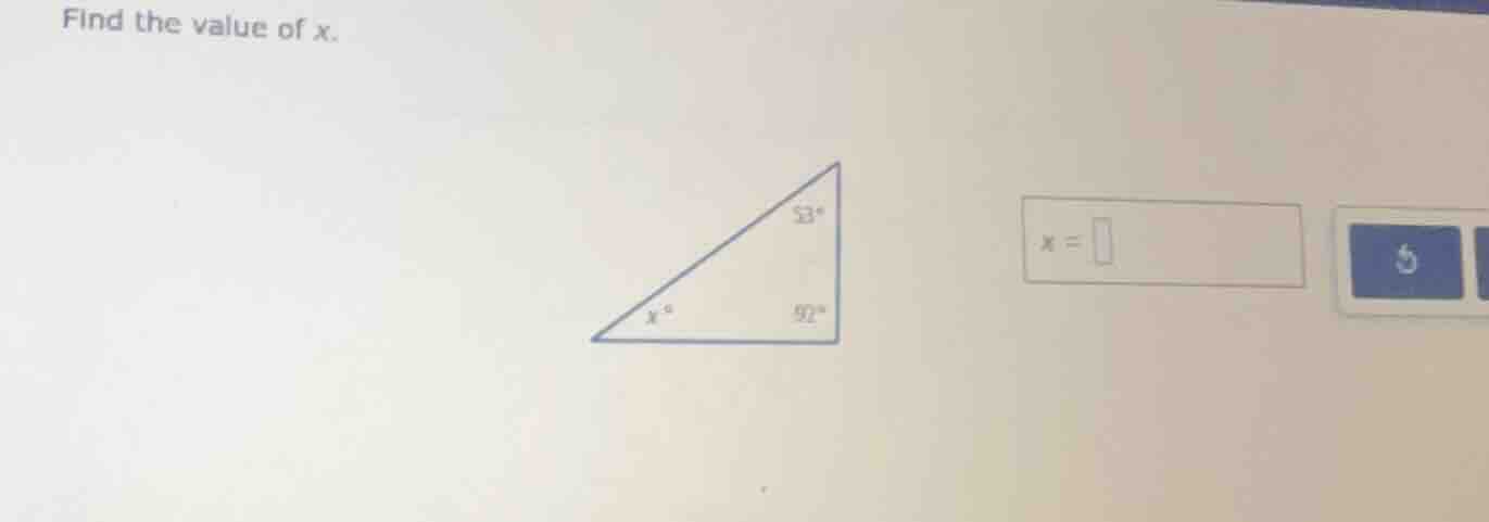 find the value of x.