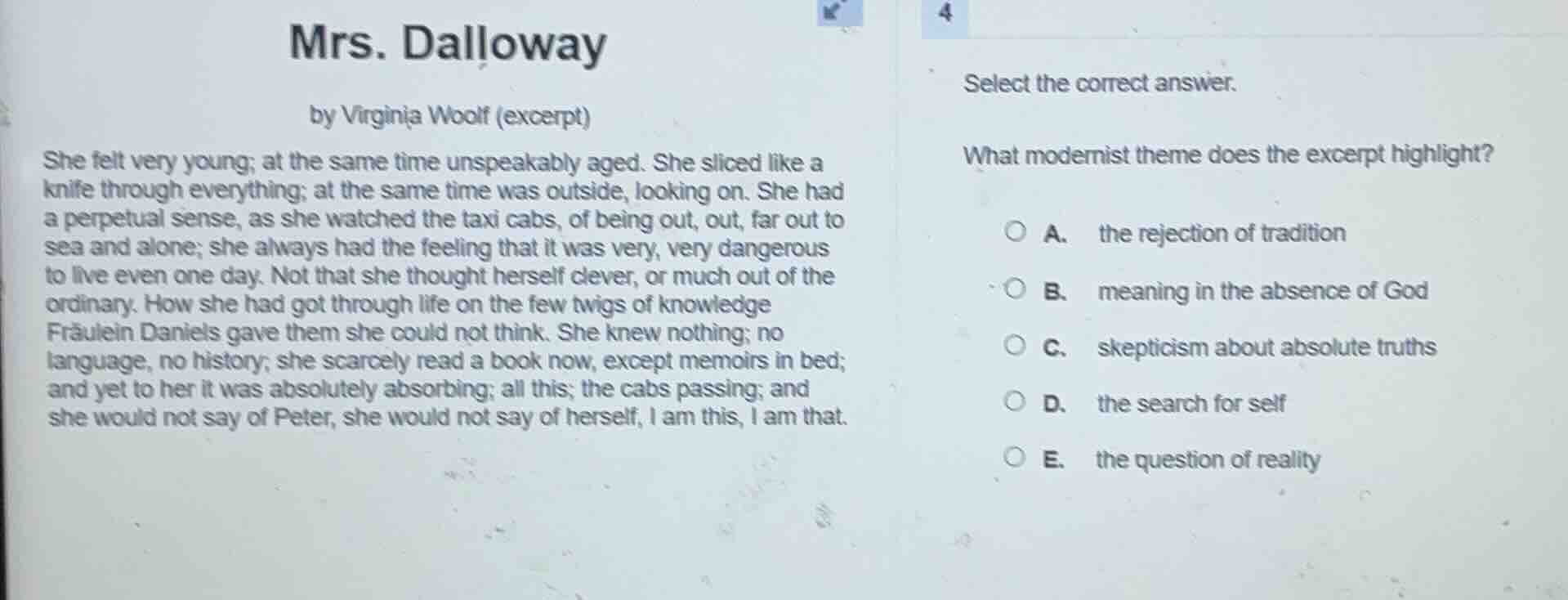 mrs. dalloway by virginia woolf (excerpt) she felt very young; at the s…