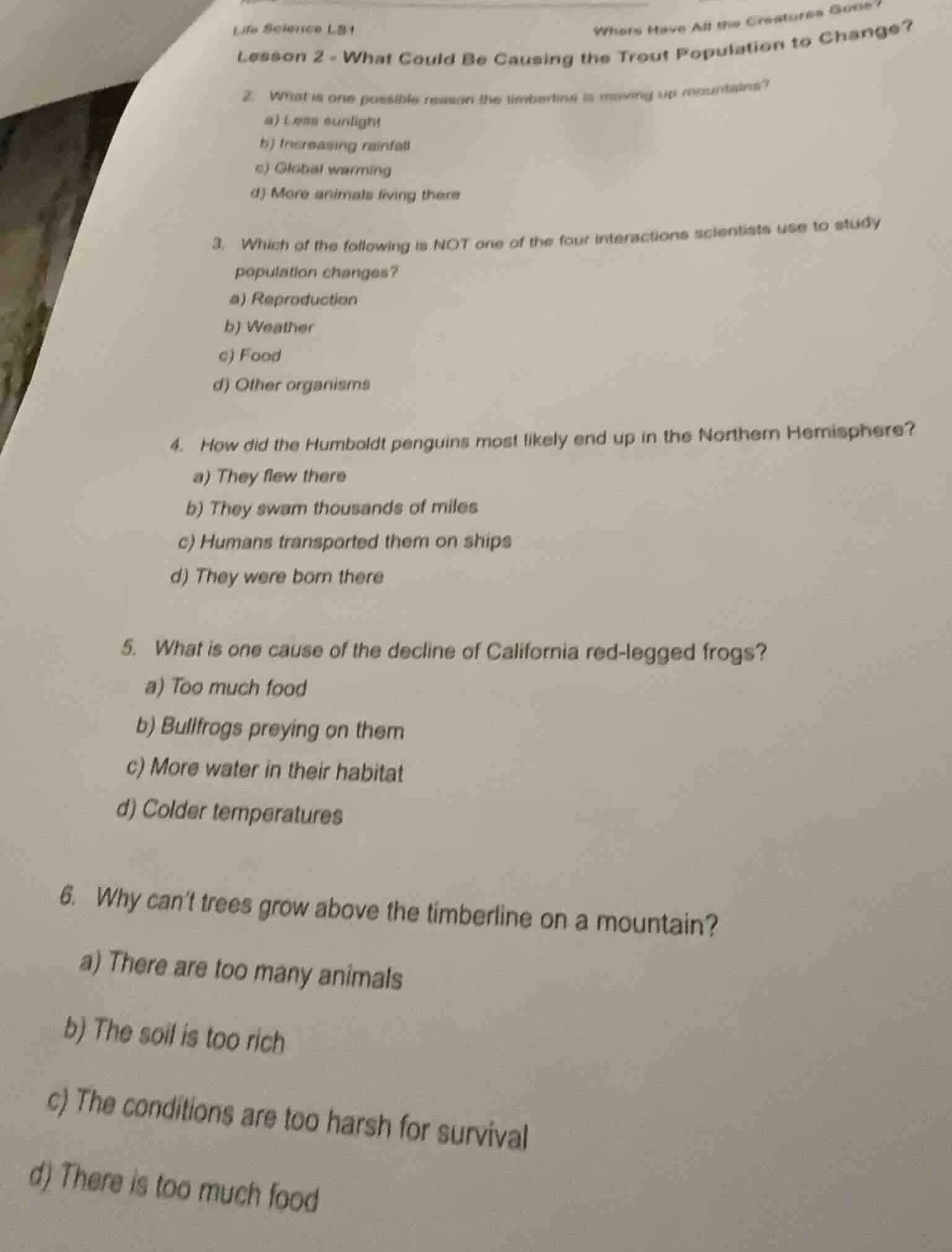 life science ls1 lesson 2 - what could be causing the trout population …