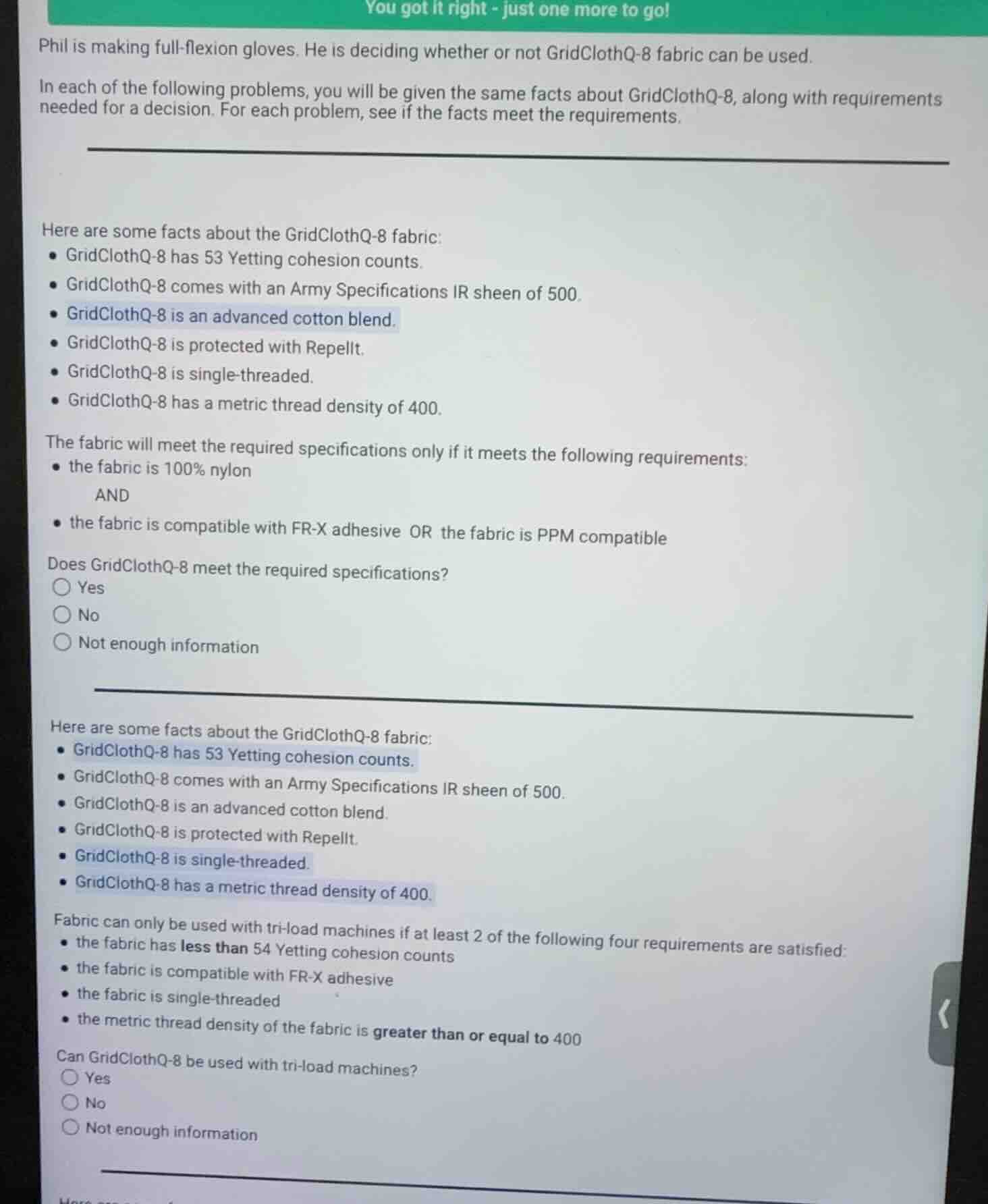 you got it right - just one more to go! phil is making full - flexion g…