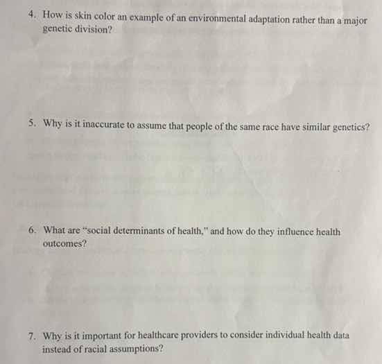 4. how is skin color an example of an environmental adaptation rather t…
