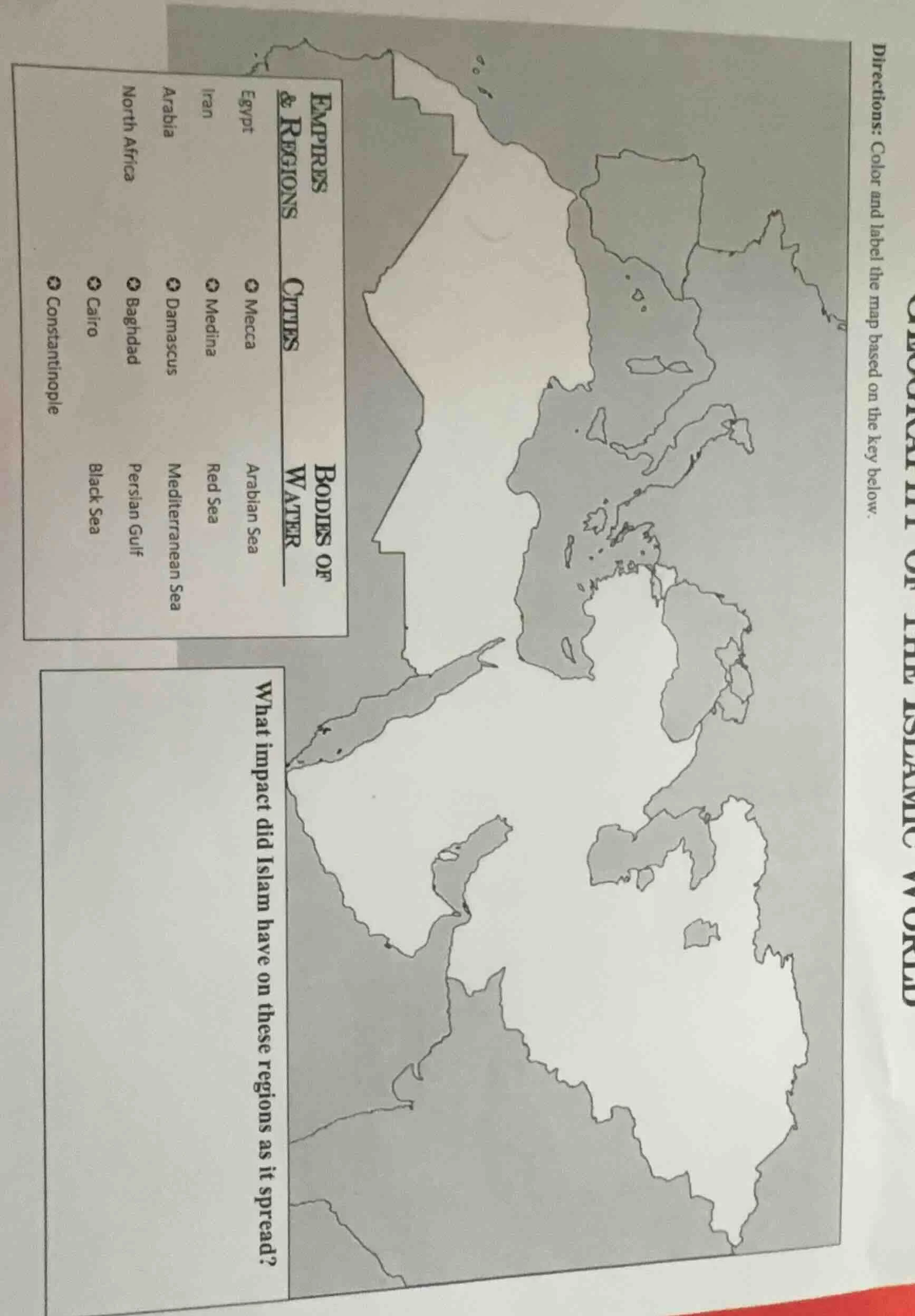 directions: color and label the map based on the key below. what impact…