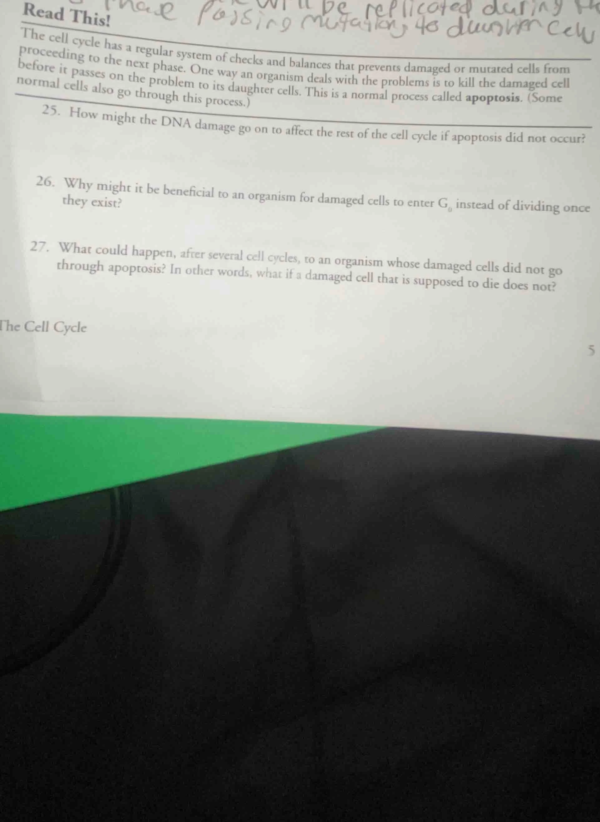 read this! the cell cycle has a regular system of checks and balances t…