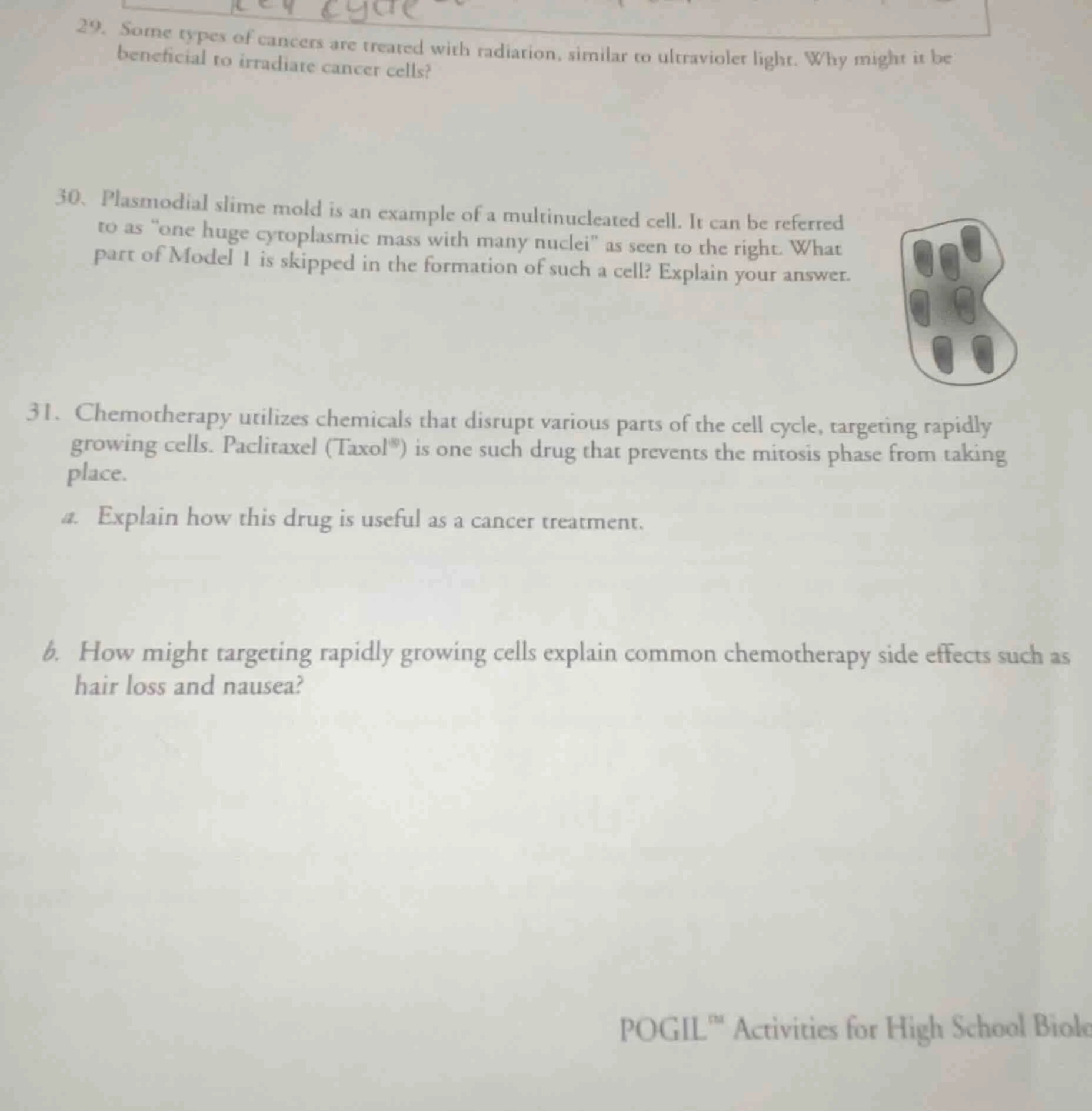 29. some types of cancers are treated with radiation, similar to ultrav…