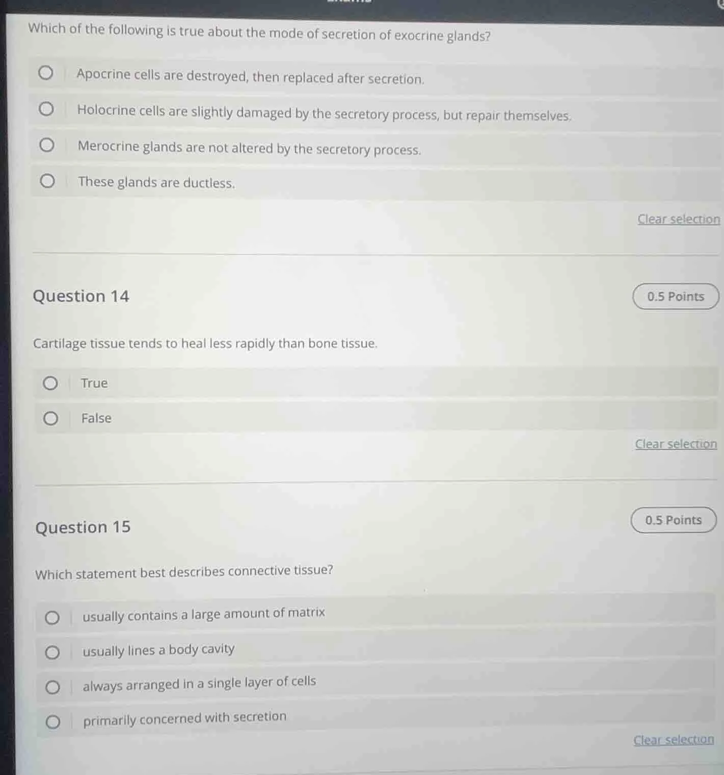 which of the following is true about the mode of secretion of exocrine …