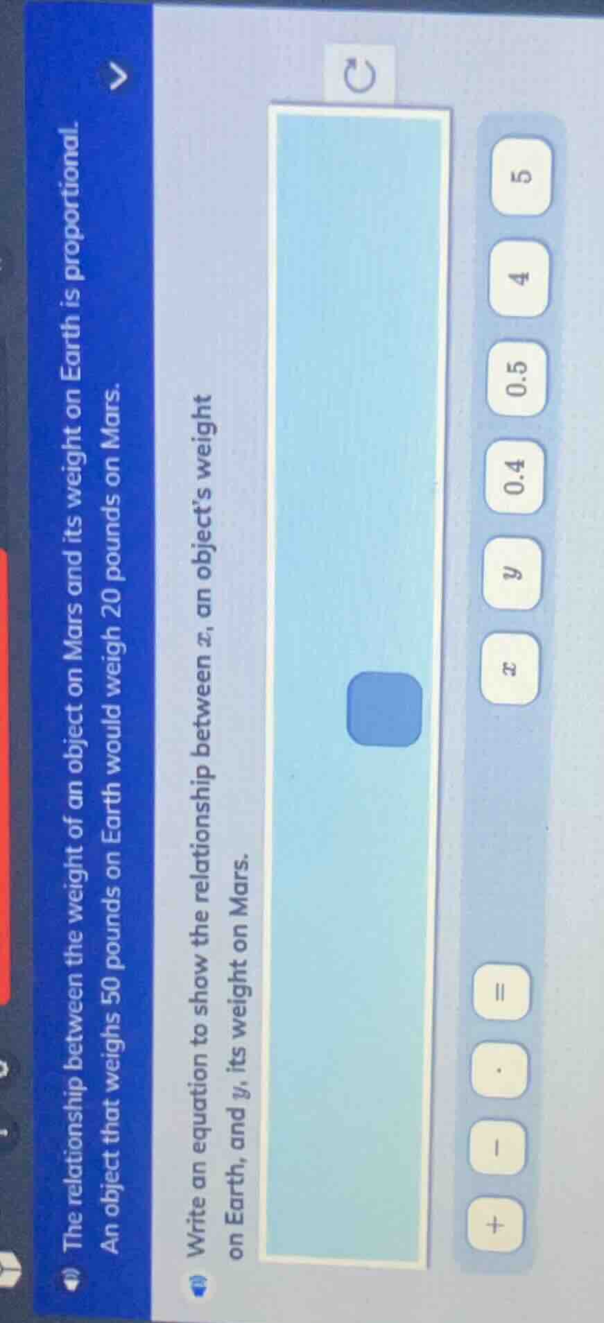 the relationship between the weight of an object on mars and its weight…