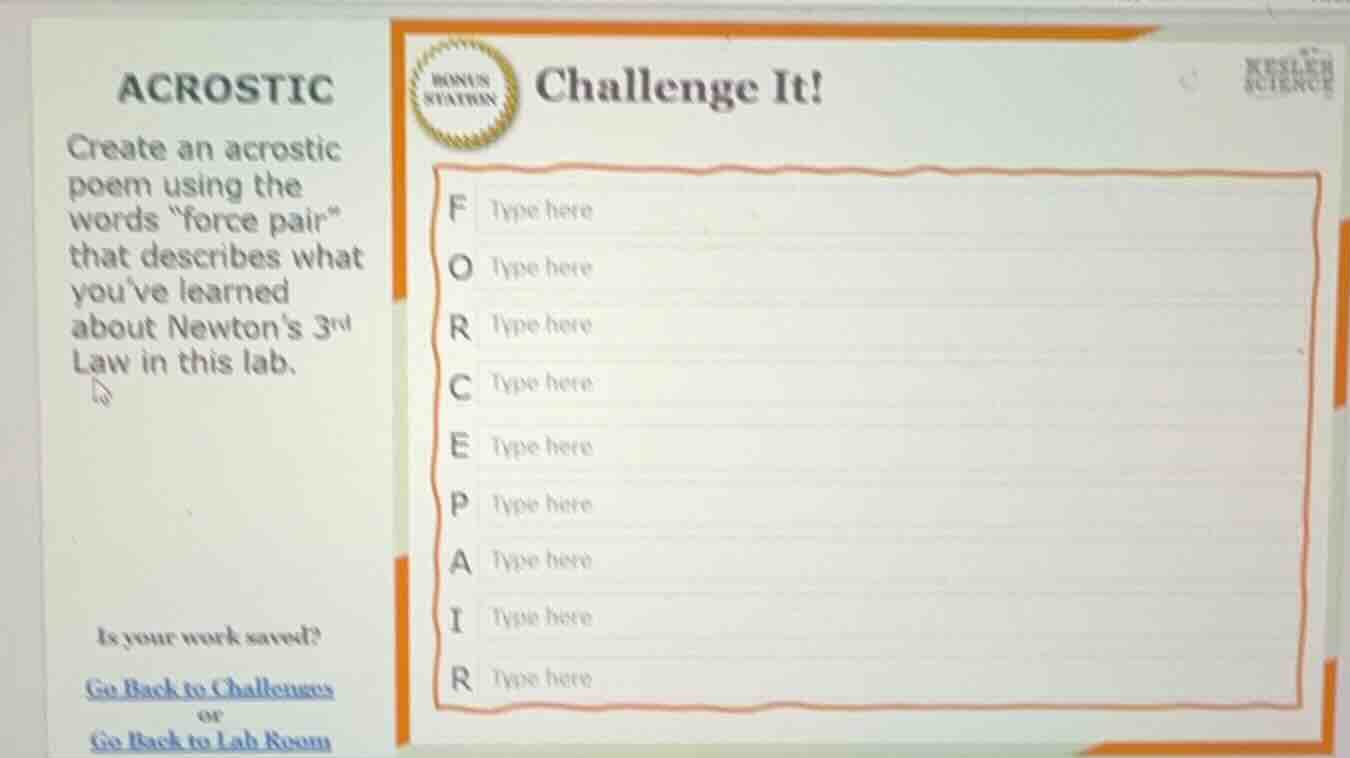 acrostic create an acrostic poem using the words \force pair\ that desc…