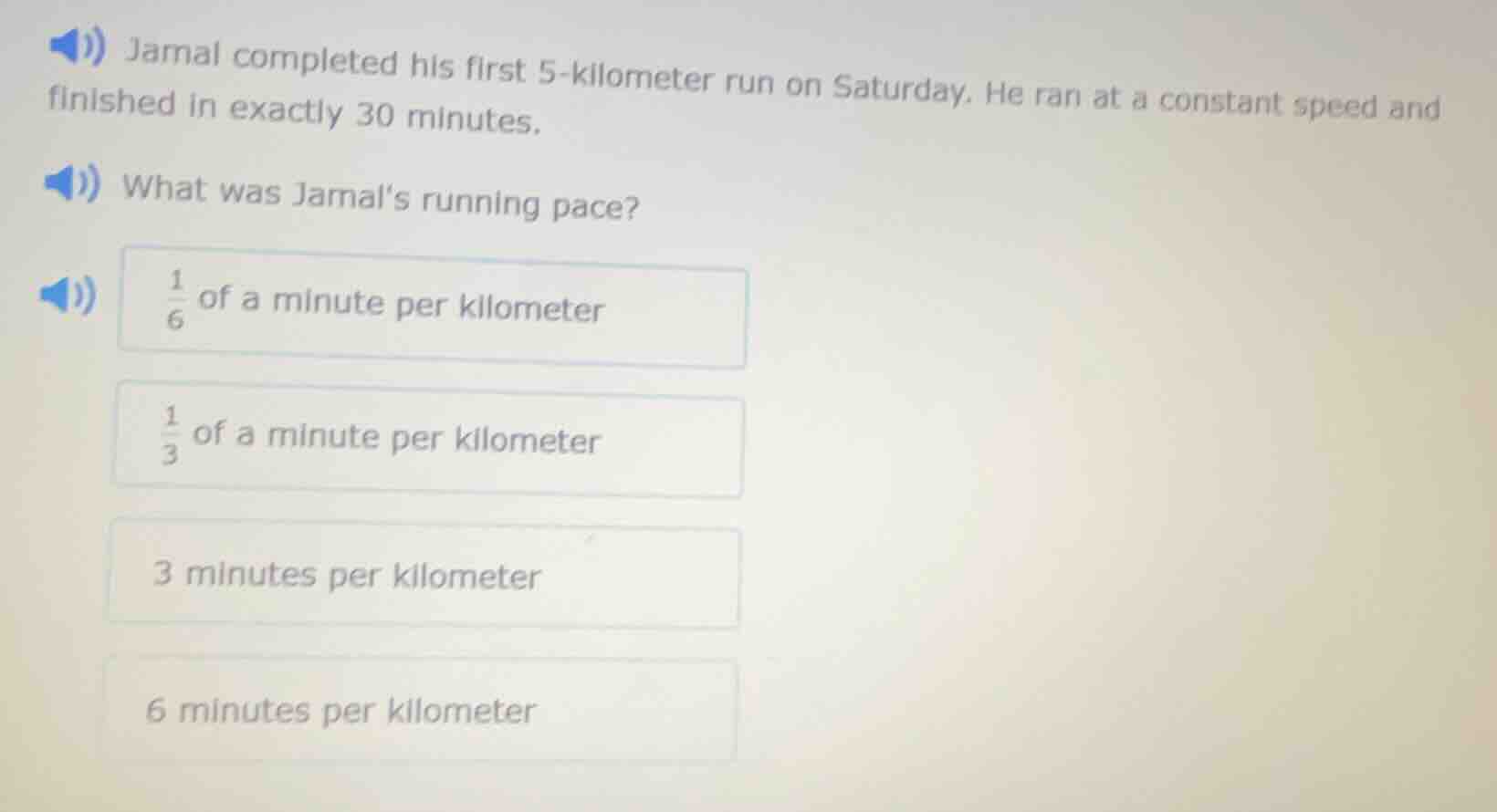 jamal completed his first 5 - kilometer run on saturday. he ran at a co…
