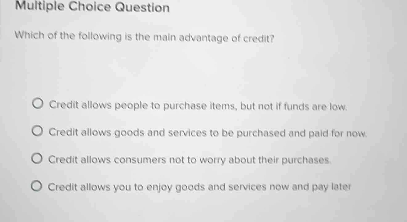 multiple choice question which of the following is the main advantage o…