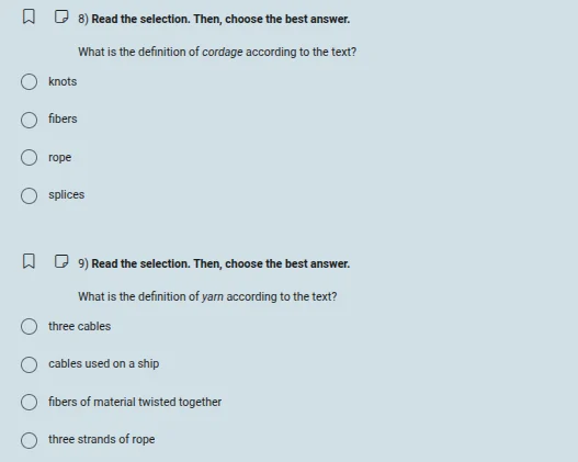 8) read the selection. then, choose the best answer. what is the defini…