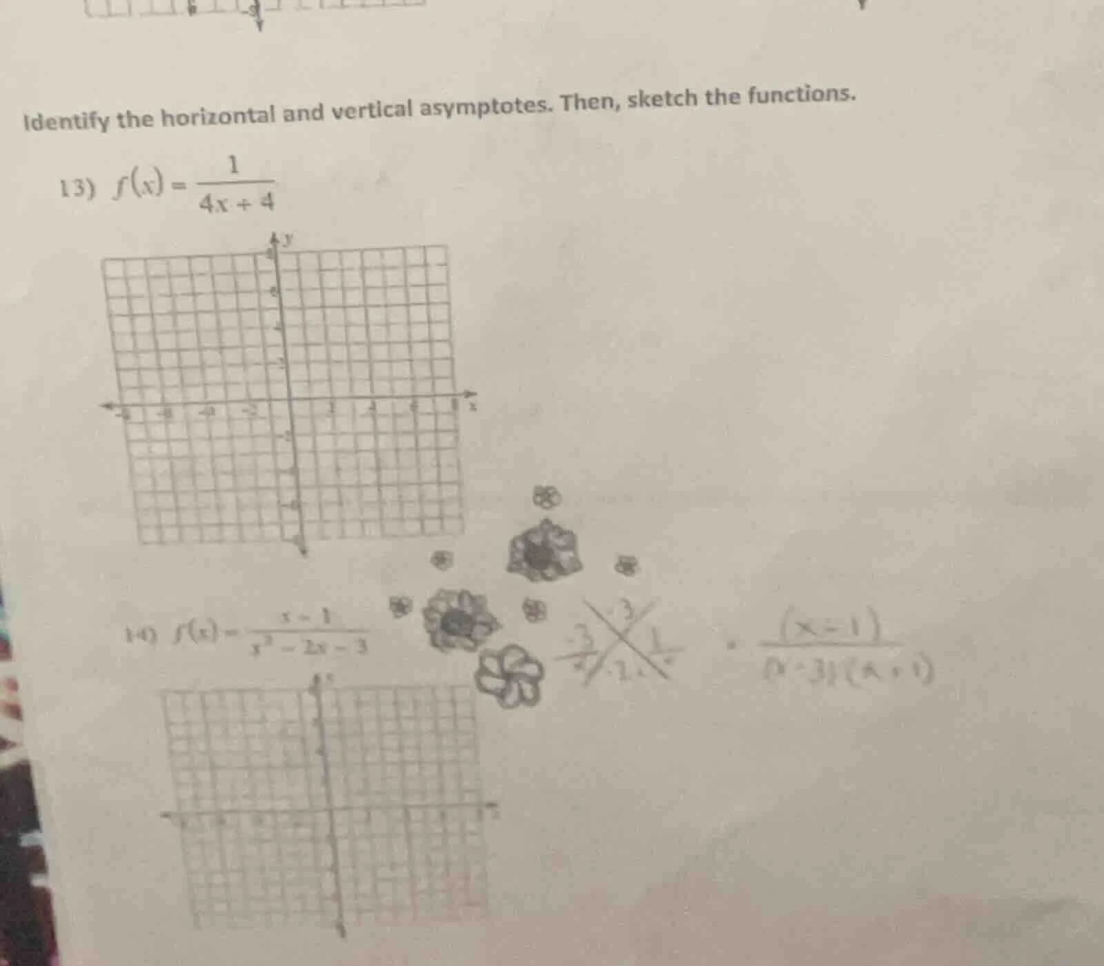 identify the horizontal and vertical asymptotes. then, sketch the funct…