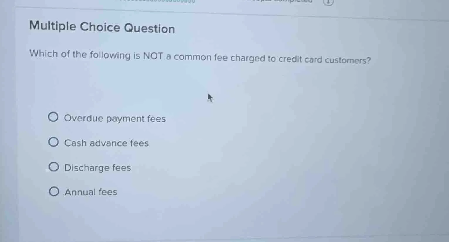 multiple choice question which of the following is not a common fee cha…