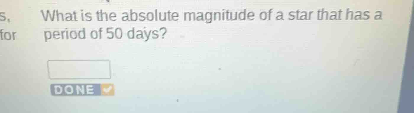 what is the absolute magnitude of a star that has a period of 50 days?