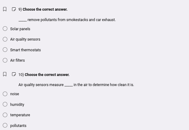 9) choose the correct answer. ____ remove pollutants from smokestacks a…