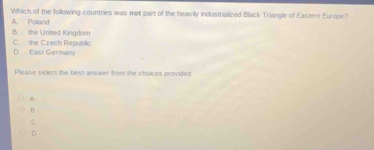 which of the following countries was not part of the heavily industrial…