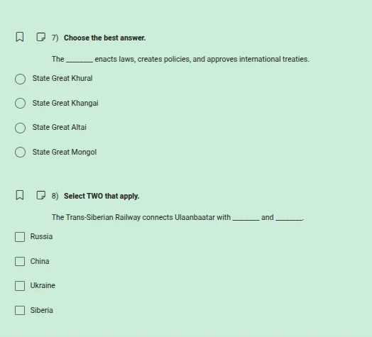 7) choose the best answer. the ______ enacts laws, creates policies, an…