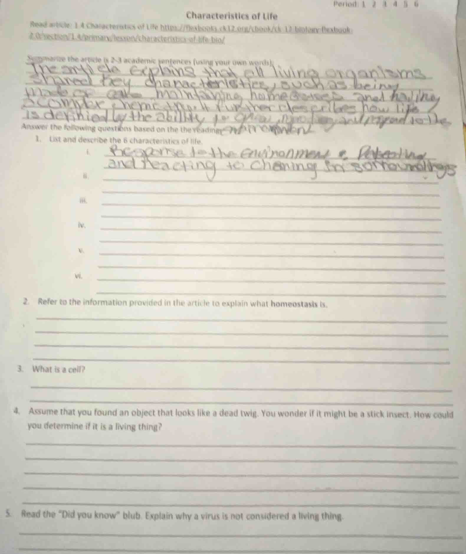 characteristics of life read article: 1.4 characteristics of life https…