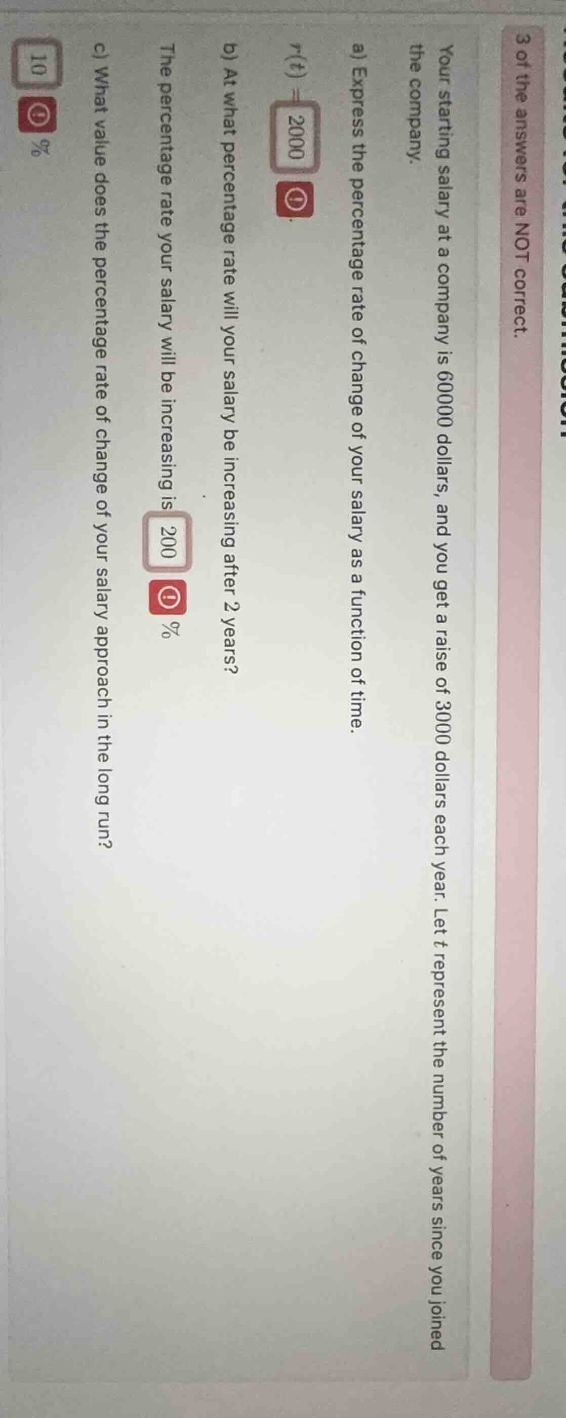 3 of the answers are not correct. your starting salary at a company is …