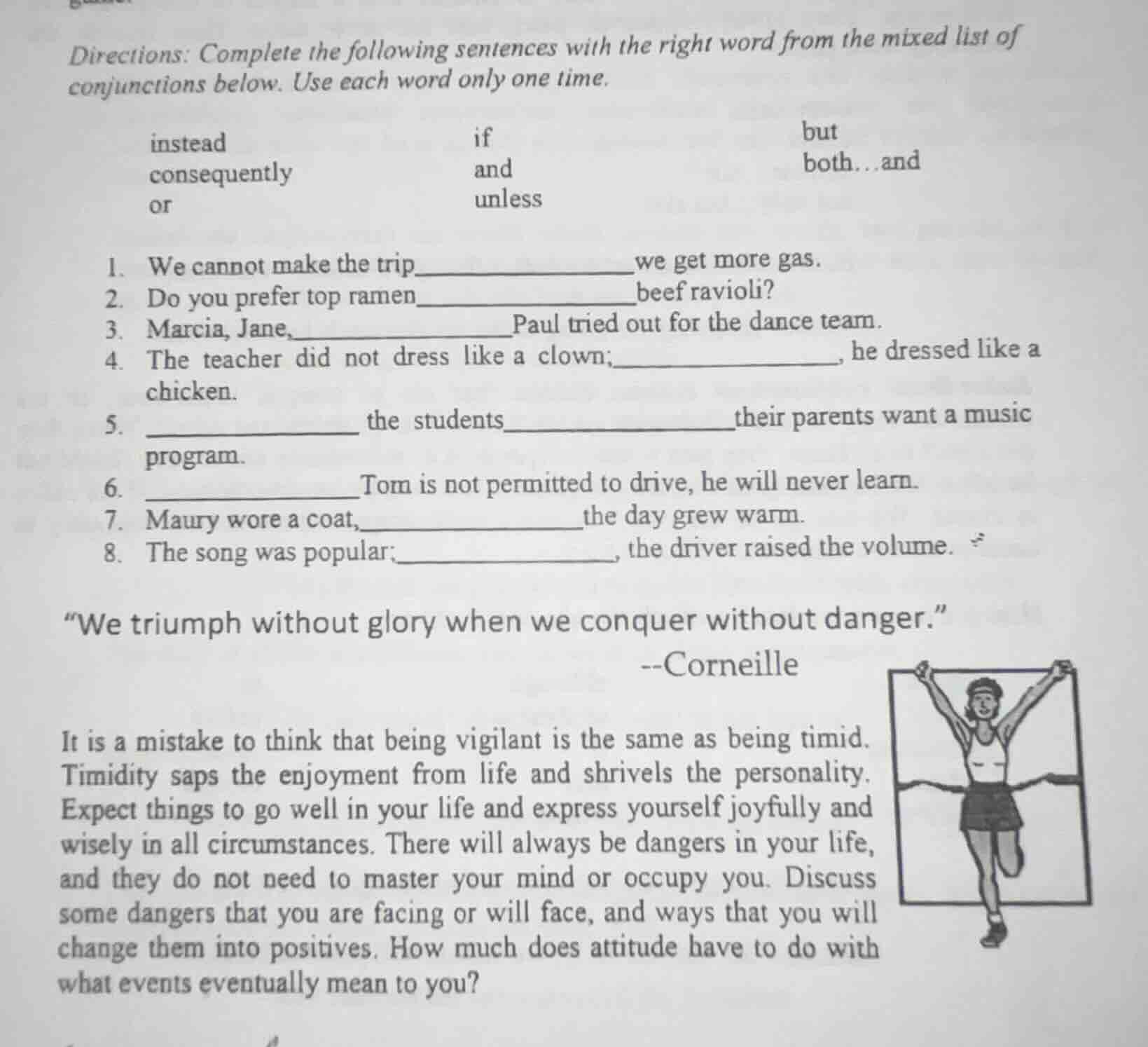 directions: complete the following sentences with the right word from t…