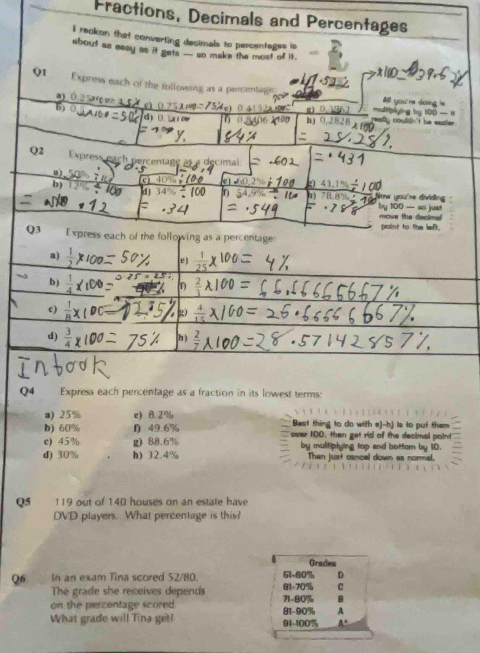 fractions, decimals and percentages i reckon that converting decimals t…