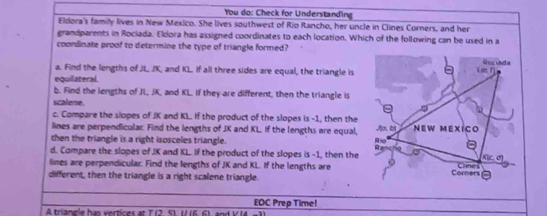you do: check for understanding eldoras family lives in new mexico. she…