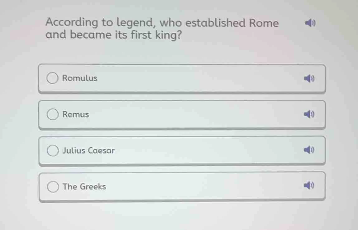 according to legend, who established rome and became its first king? ro…