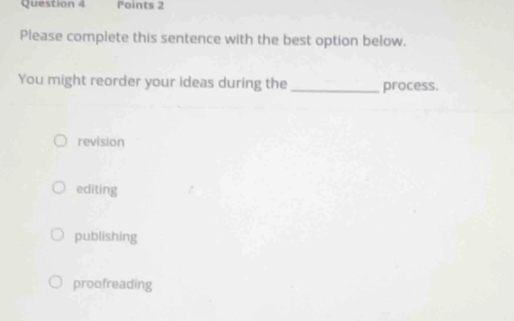 question 4 points 2 please complete this sentence with the best option …