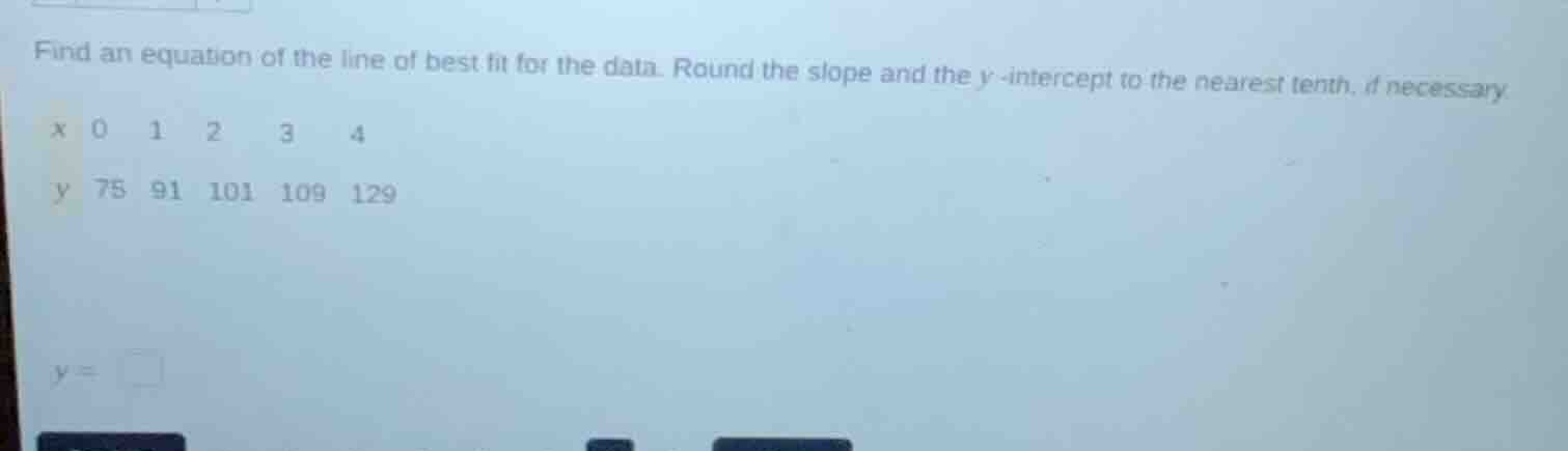 find an equation of the line of best fit for the data. round the slope …