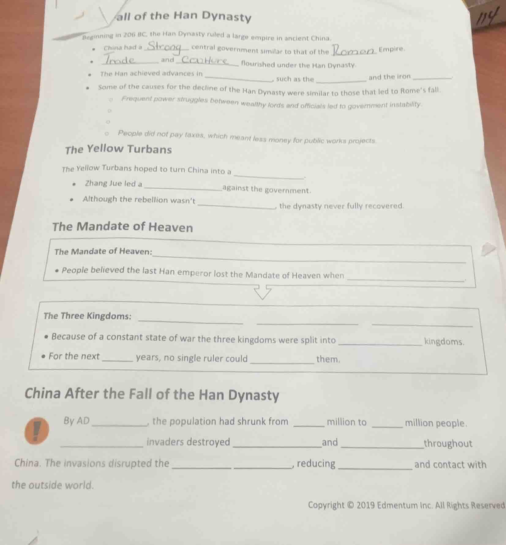 all of the han dynasty beginning in 206 bc, the han dynasty ruled a lar…