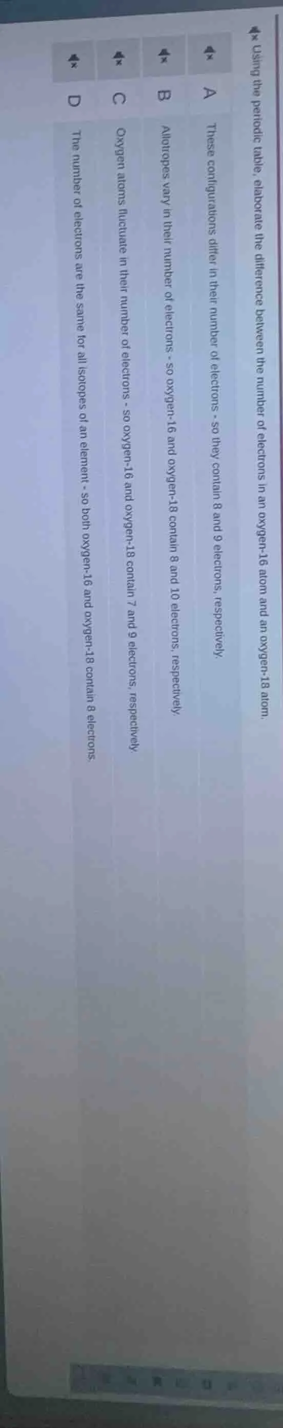 using the periodic table, elaborate the difference between the number o…