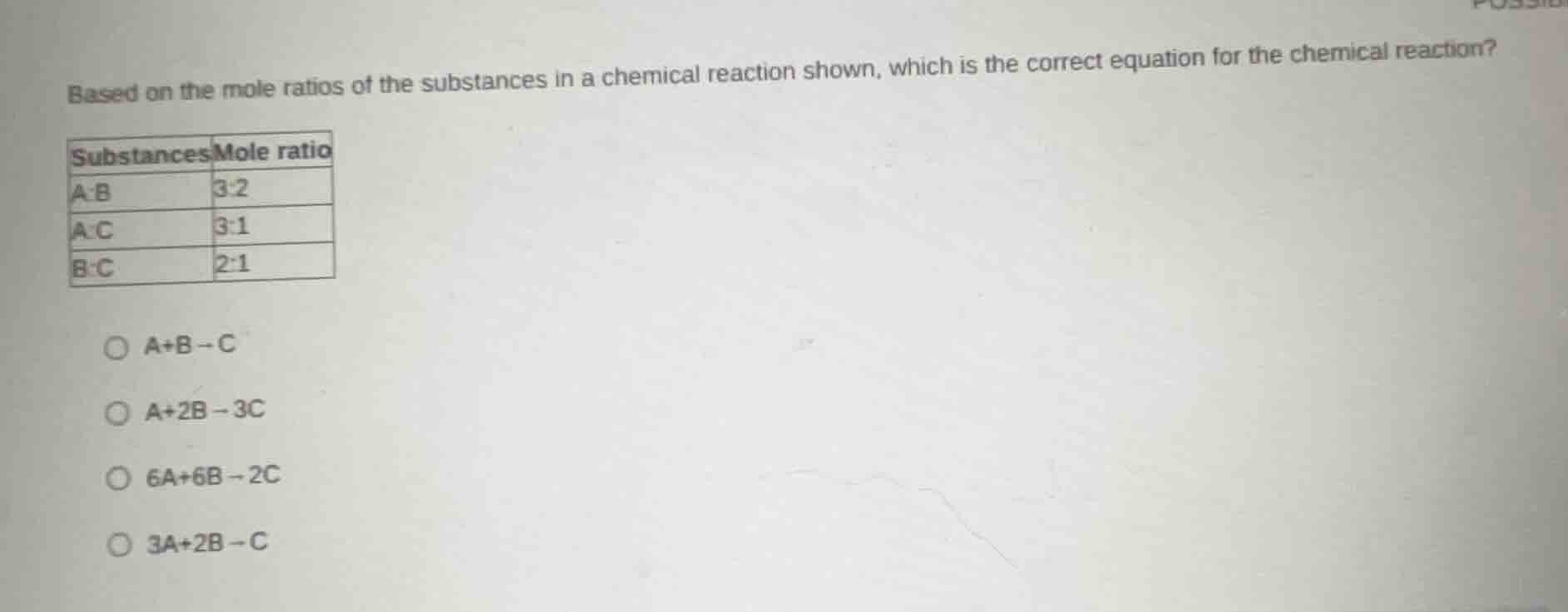based on the mole ratios of the substances in a chemical reaction shown…