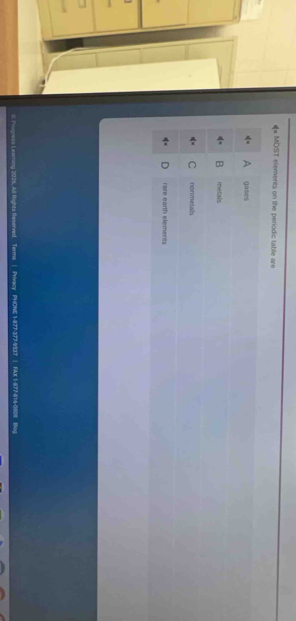 most elements on the periodic table are a gases b metals c nonmetals d …