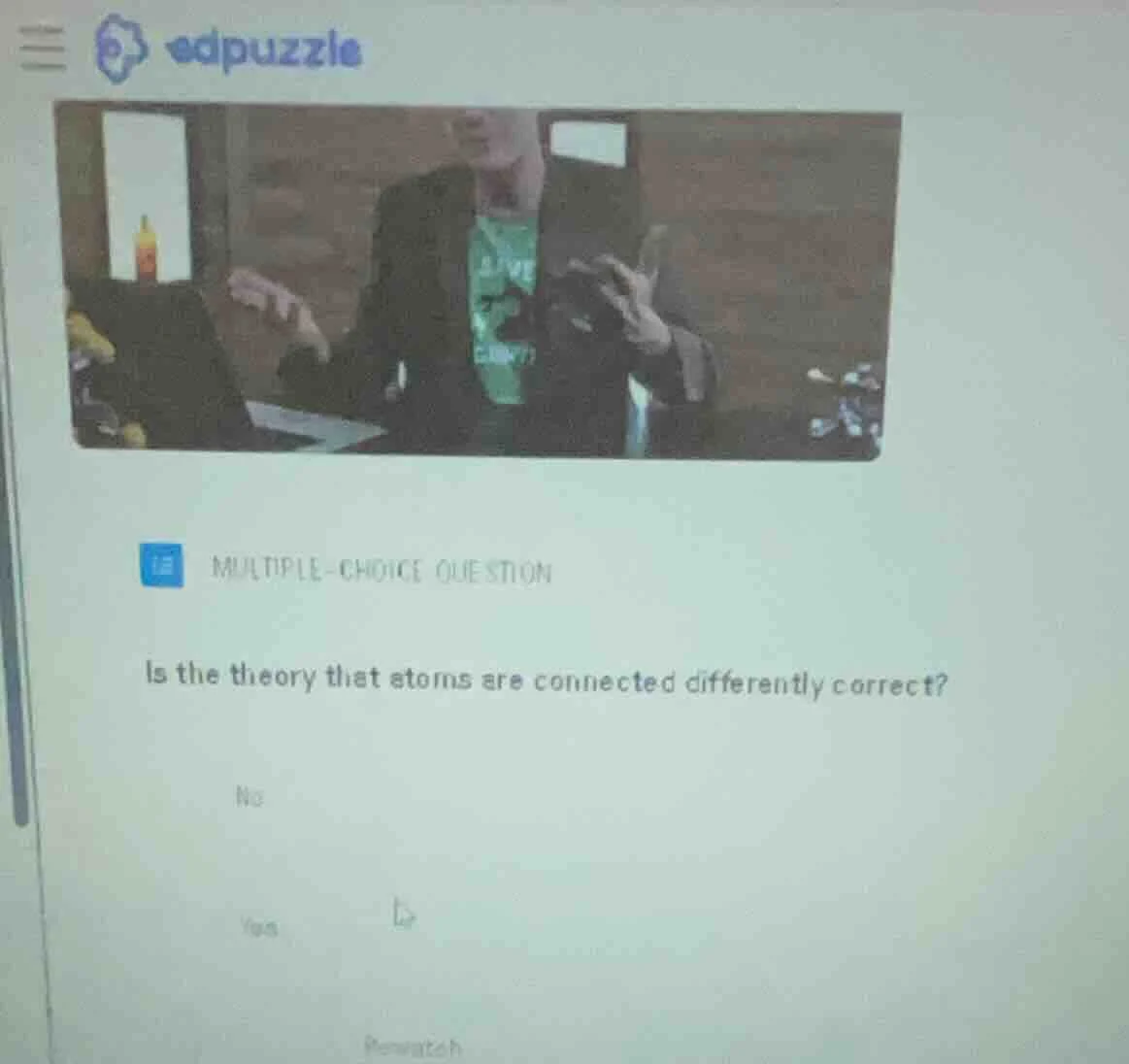 multiple-choice question is the theory that atoms are connected differe…