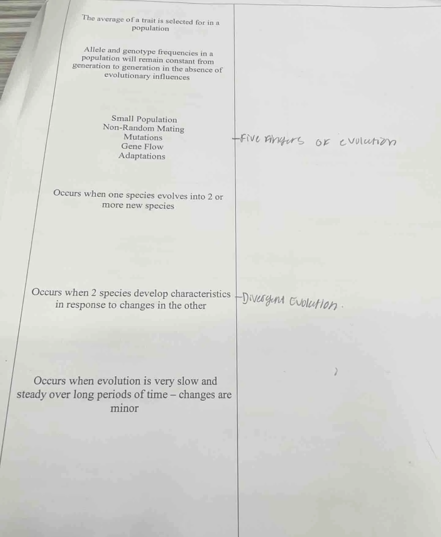 the average of a trait is selected for in a population allele and genot…