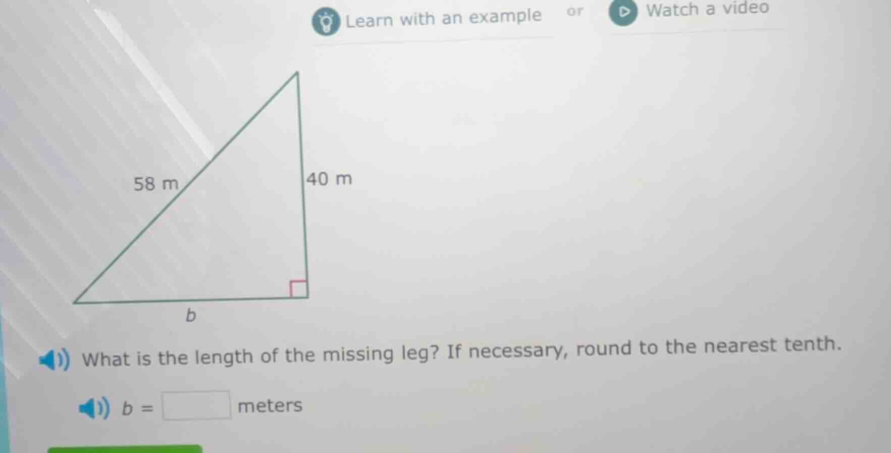learn with an example or watch a video 58 m 40 m b what is the length o…