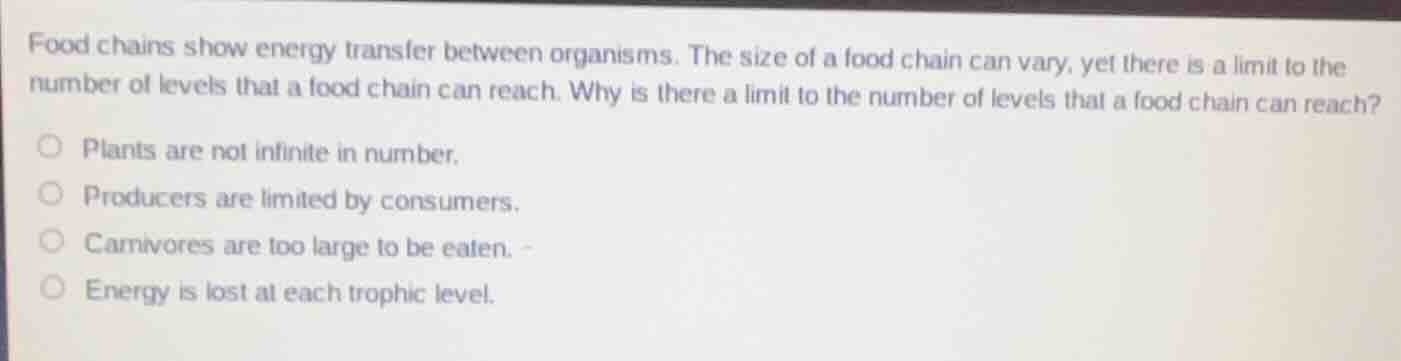 food chains show energy transfer between organisms. the size of a food …